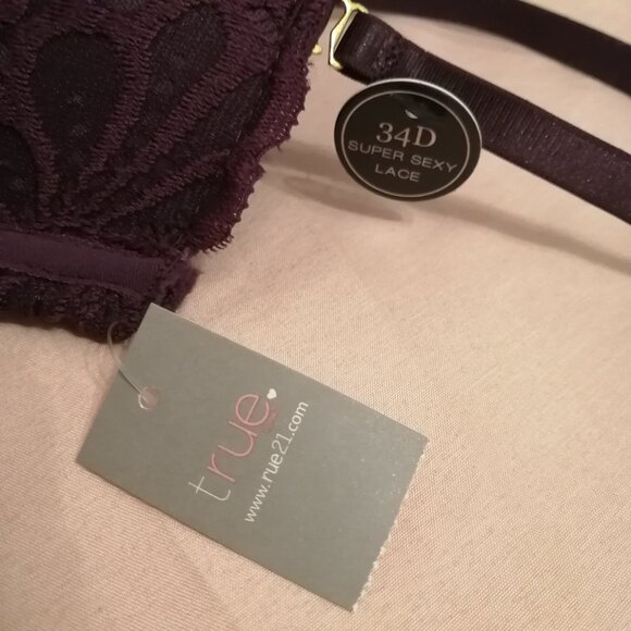 Soft & Sexy Longline Purple Lace Push-Up Bra, 34D, BNWT - Picture 8 of 8
